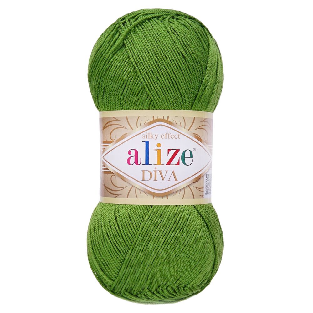 Пряжа Alize (Ализе) Diva / уп.5 мот. по 100 г, 350м, 210 зеленый A