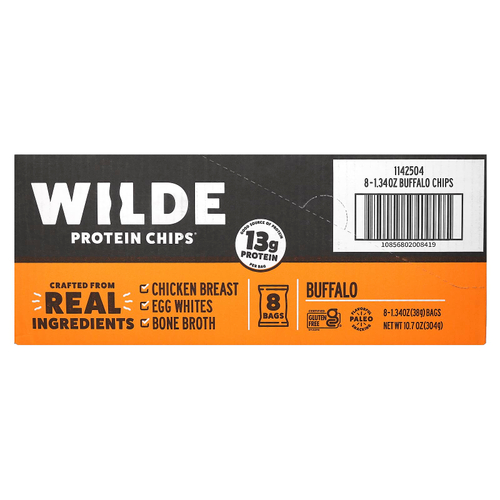 Wilde Brands, Protein Chips®, баффало, 8 пакетиков по 38 г (1,34 унции)