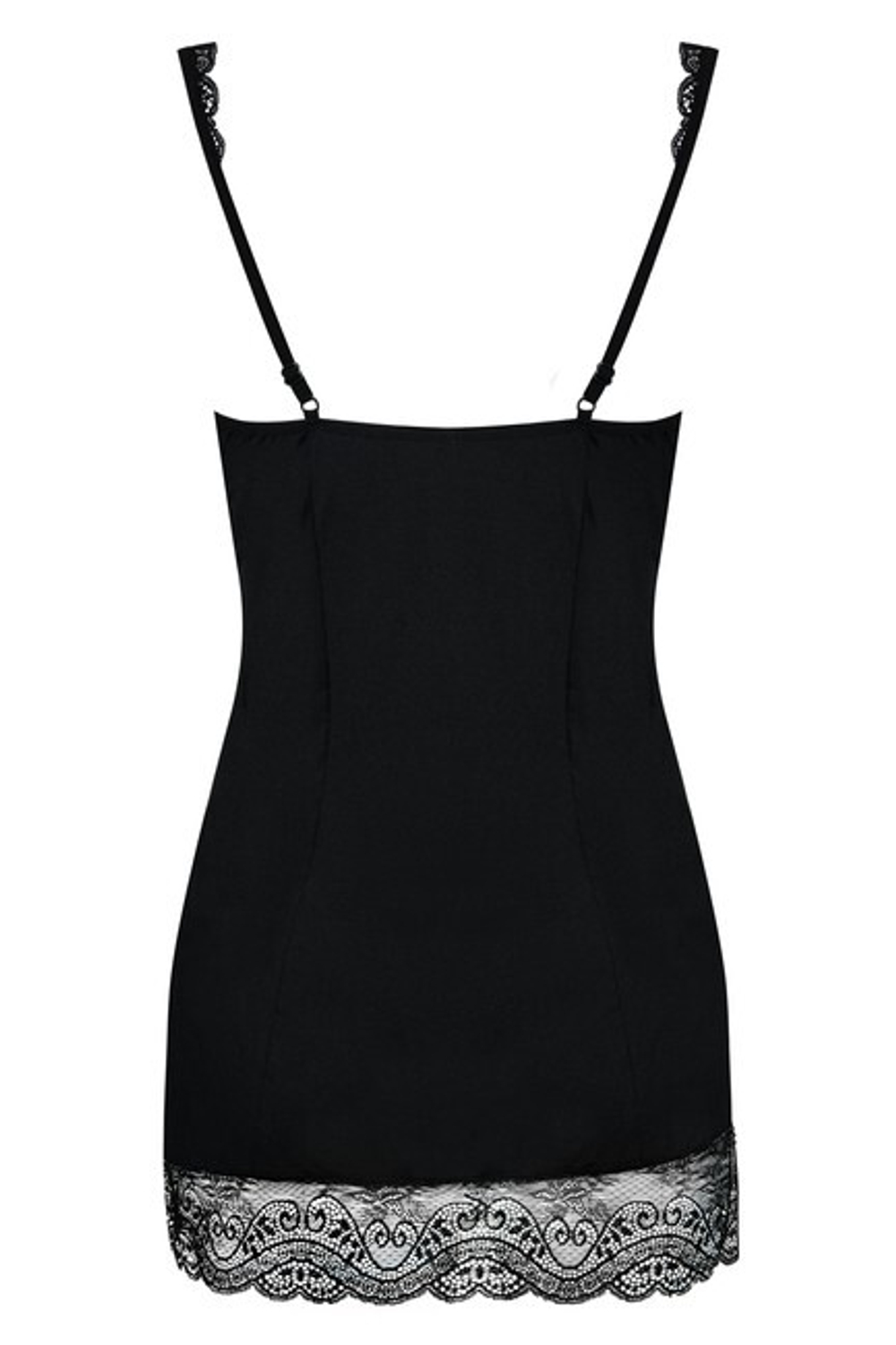 Черное мини-платье с камушками на груди Miamor Chemise LXL (46-48) (Цвет: черный)