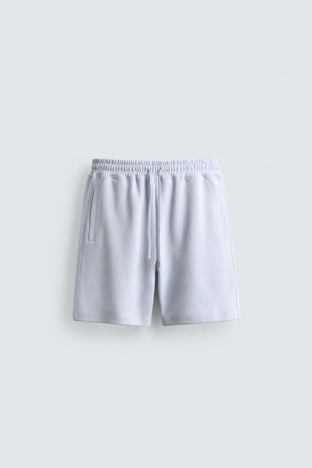 ZARA ШОРТЫ-ДЖОГГЕРЫ RELAXED FIT INTERLOCK, НЕБЕСНО-ГОЛУБОЙ