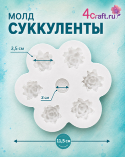 Молд Суккулент семицветик