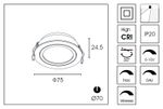 Встраиваемый светильник DA8303DR d.7.5