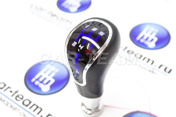 Ручка КПП Веста с синей LED-подсветкой на Лада Гранта с надписью Granta