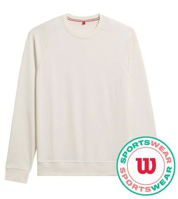 Мужская теннисная кофта Wilson Milton Merino Wool Tech Crewneck - Бежевый