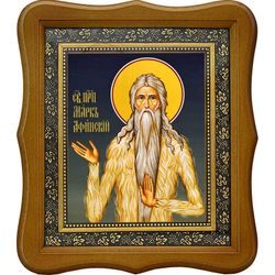 Марк Афинский, Фракийский Преподобный. Икона на холсте.