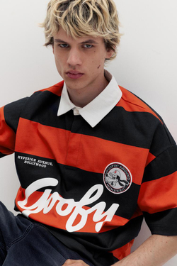 PULL&BEAR Поло в полоску с принтом «Goofy», полоски