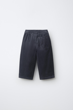 ZARA БРЮКИ BAGGY ИЗ ТОНКОГО ВЕЛЬВЕТА, СИНИЙ