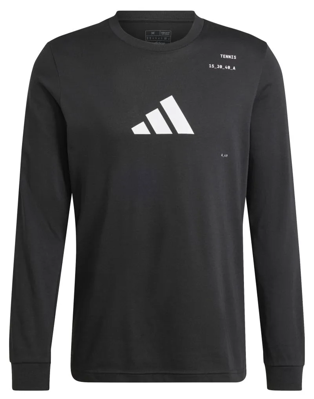 Мужская теннисная футболка теннисная Adidas Tennis Graphic Long Sleeve - черный