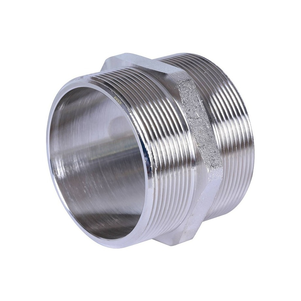 Ниппель STOUT SFT 0004 - 2"1/2 (для стальных труб, латунь никелированная)