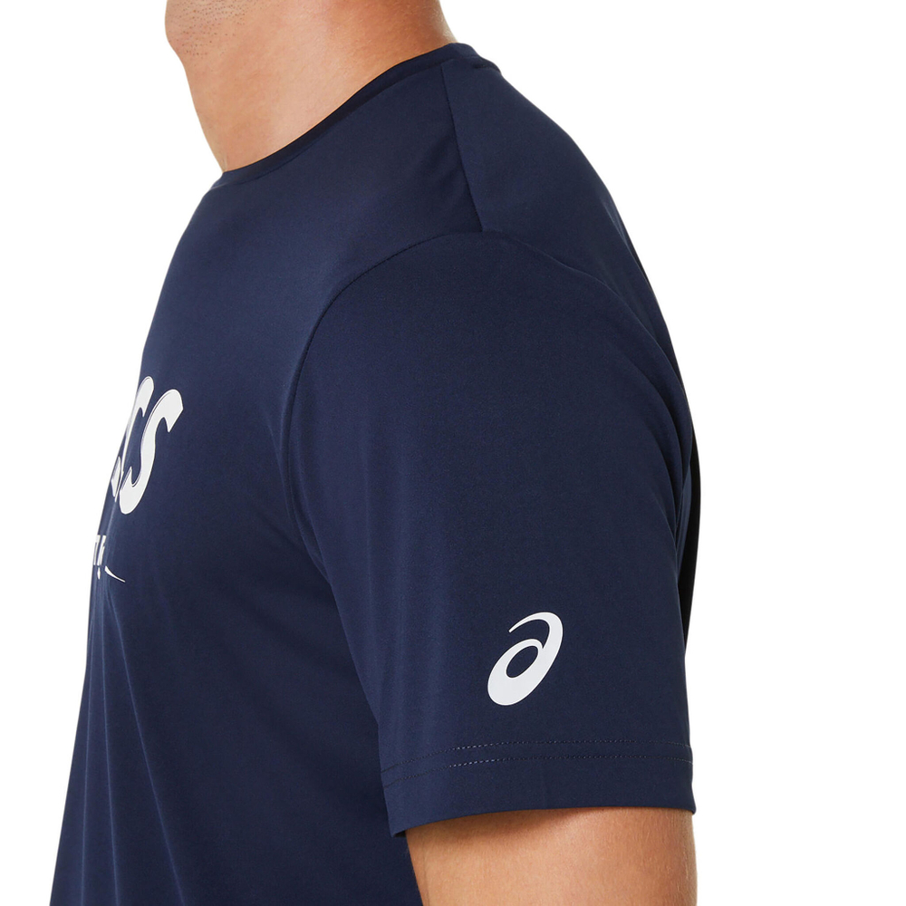 Мужское теннисное поло ASICS Court GPX Tee T-Shirt Men - Dark Blue, White