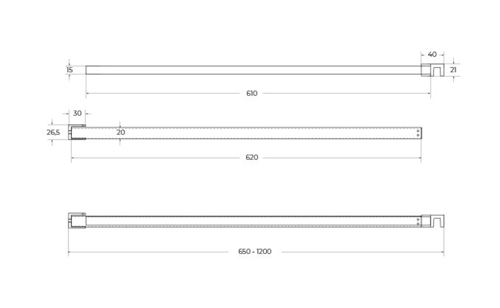 Душевая перегородка BelBagno KRAFT-L-1-100-C-Cr