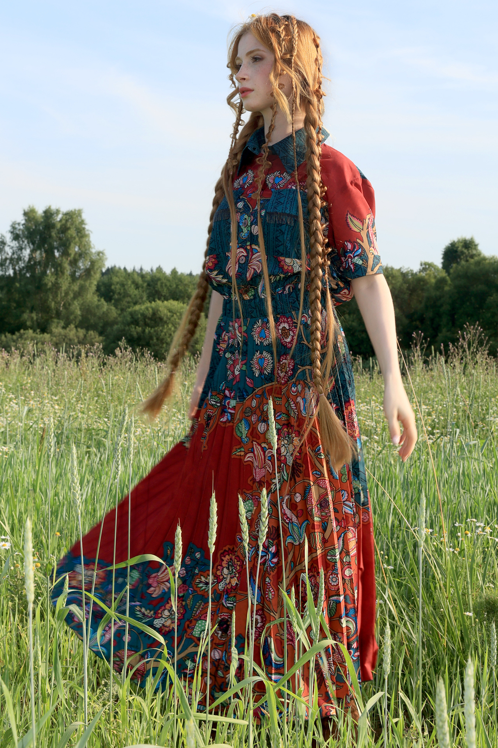 Платье "Андрэ (миди). Цветущий июнь"