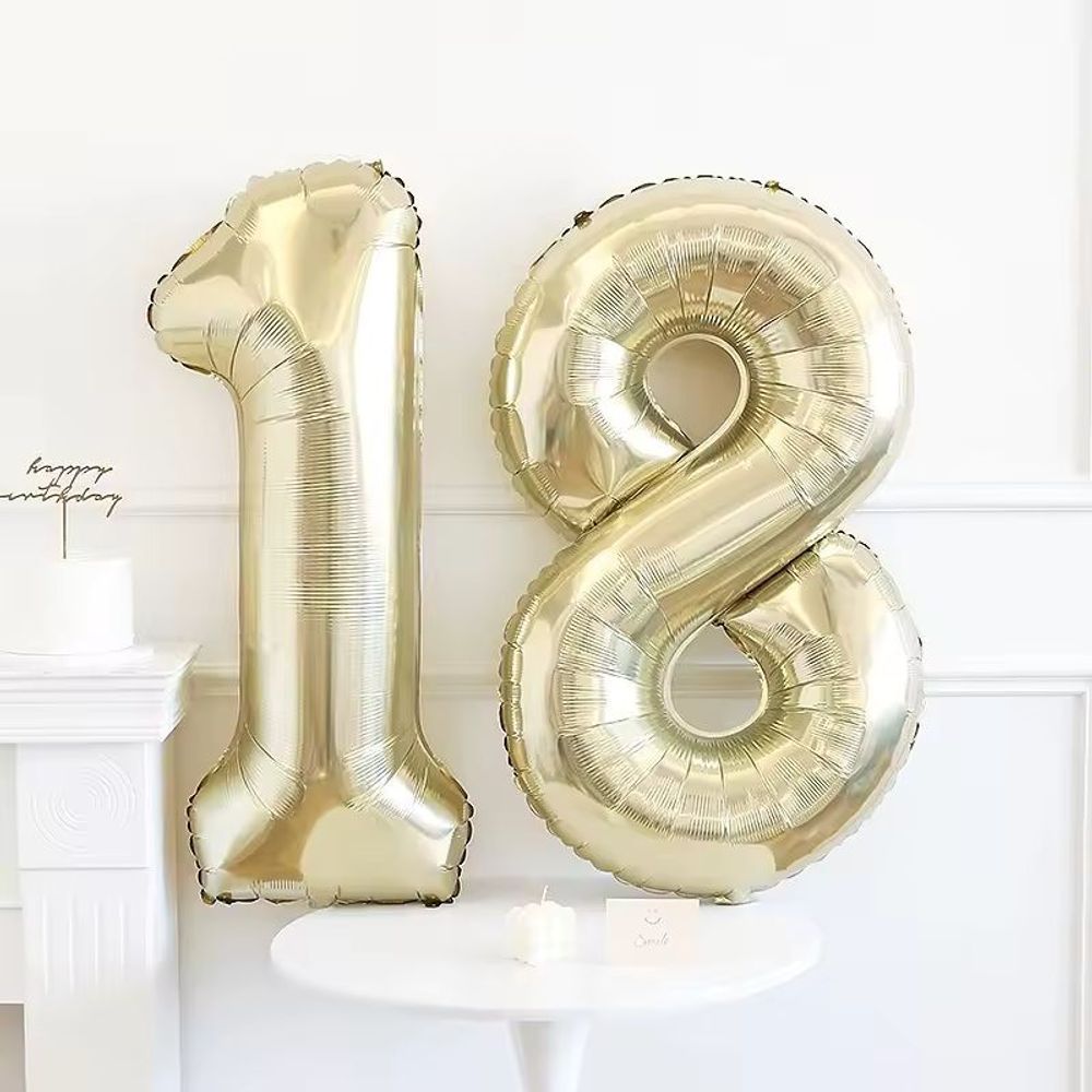 Шар (40''/102 см) Цифра, 1, Белое золото, 1 шт. в уп.