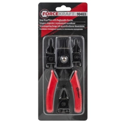 Щипцы для стопорных колец со сменными губками FORCEKRAFT FK-904U3