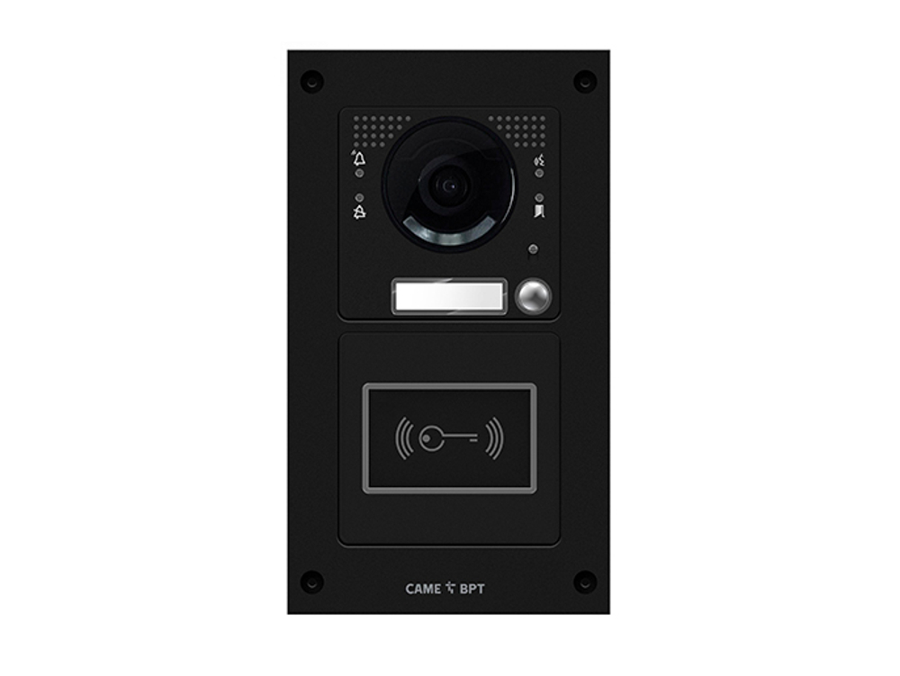 Вызывная вандалозащитная IP-видеопанель MTM VR с 1 кнопкой и считывателем. 2 модуля, цвет темно-серый