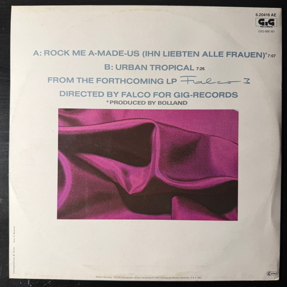 Falco ‎– Rock Me Amadeus (Германия 1985г.) 12", 45 RPM Т