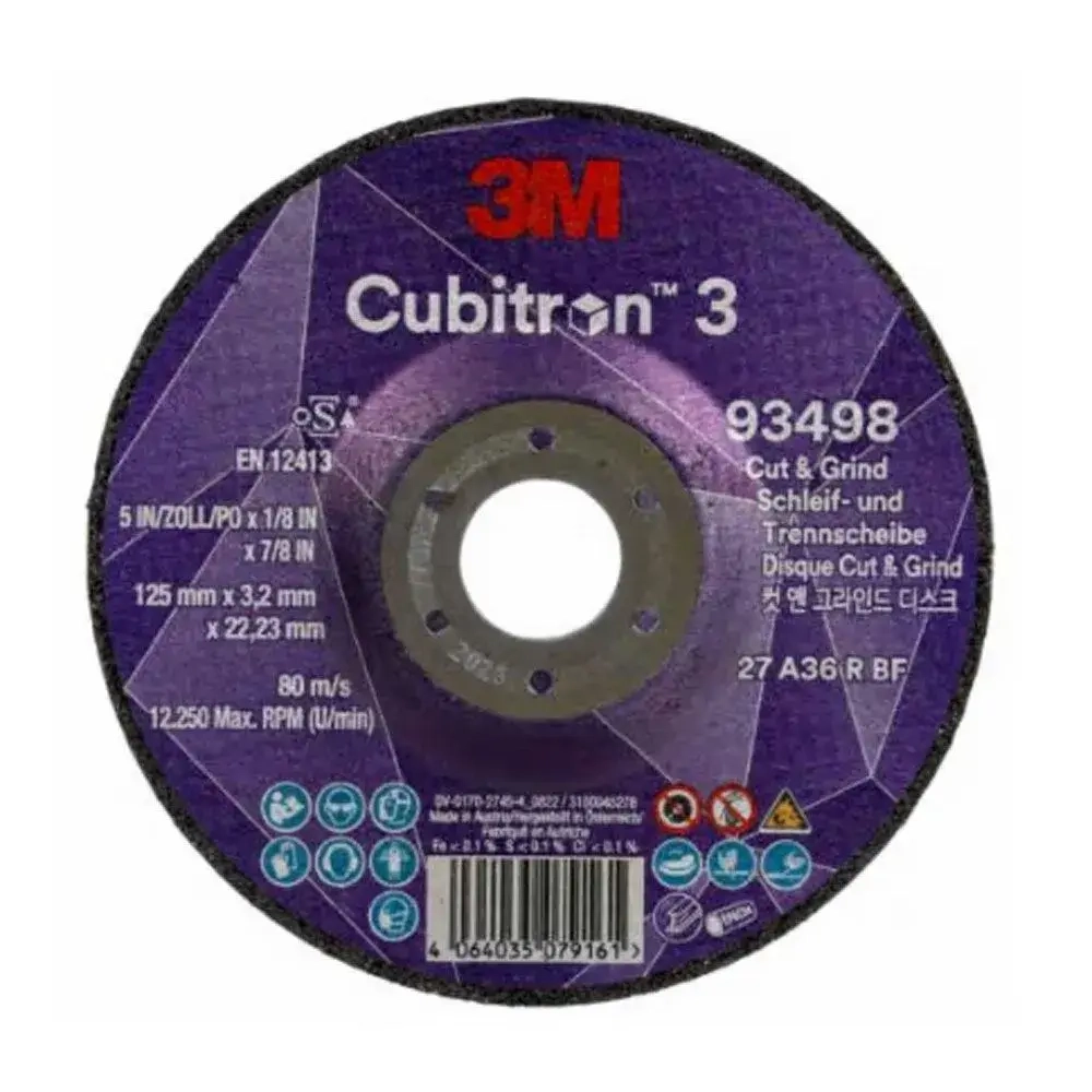 Отрезной/зачистной круг Cubitron™ 3, Т27, 125х3,2х22мм, A36+, армированный