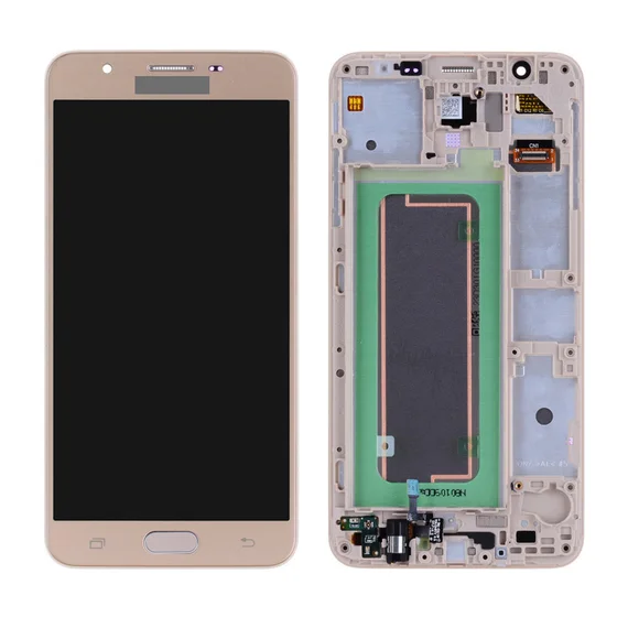 Дисплей для Samsung J7 Prime G610 в сборе с тачскрином на рамке (золотой)