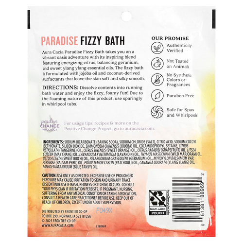 Aura Cacia, Fizzy Bath, Fizzy Bath, Paradise, 70,9 г (2,5 унции)