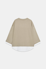 ТОЛСТОВКА С ДЛИННЫМИ РУКАВАМИ И КОНТРАСТНОЙ ВСТАВКОЙ — ZARA