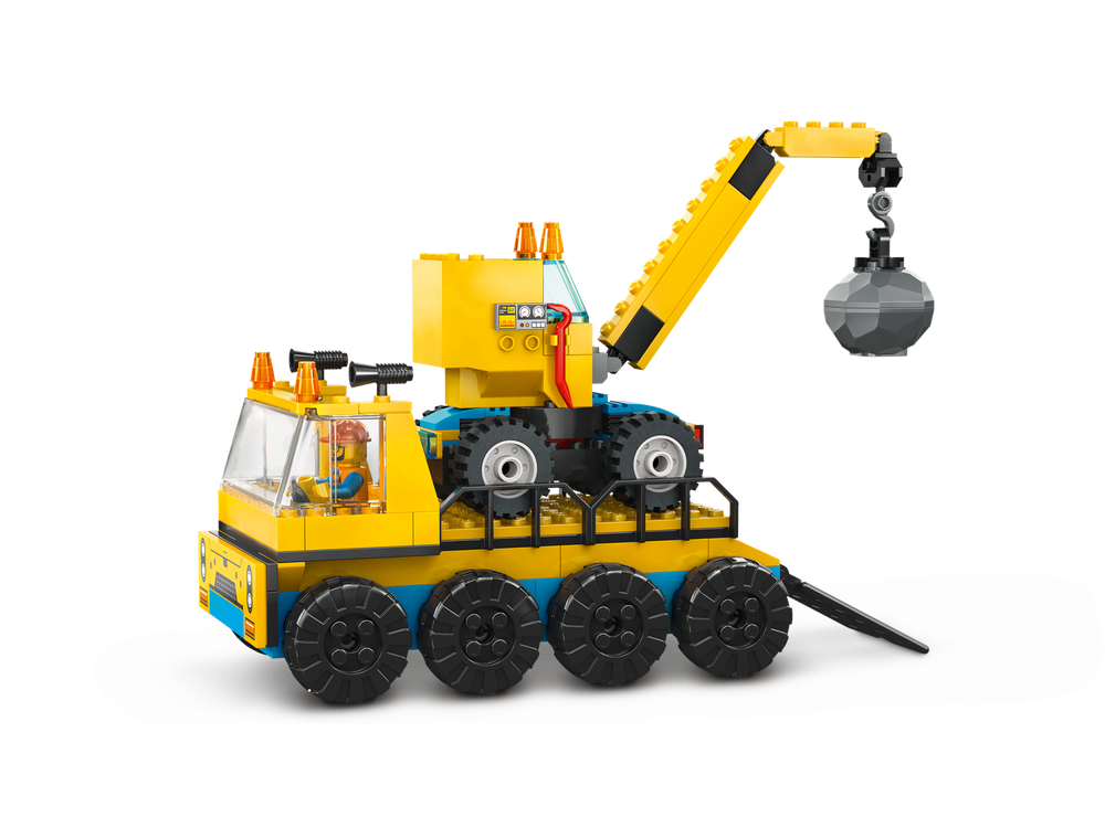 Конструктор Лего Сити Строительные машины и кран с шаром 60391 LEGO City Construction Trucks and Wrecking Ball Crane 4+