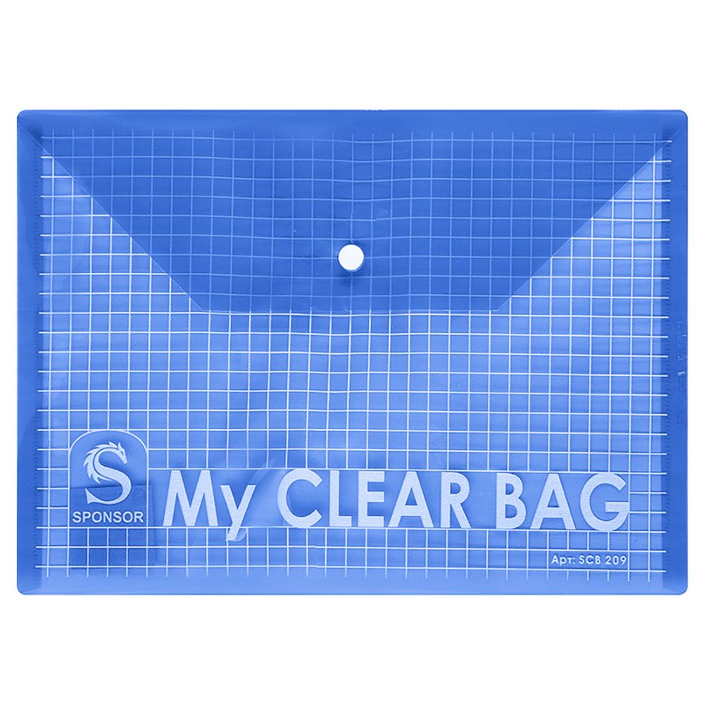 Папка-конверт на кнопке Sponsor, формат А4, серия "My Clear Bag", 31*23 см, полупрозрачная, 4 цвета ассорти, 20 шт Папка-конверт на кнопке Sponsor, формат А4, серия "My Clear Bag", 31*23 см, полупрозрачная, 4 цвета ассорти, 20 шт