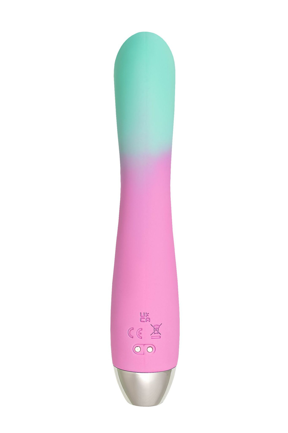 Мятно-розовый вибратор для точки G с клиторальным отростком Orchid - 21 см. (Цвет: мятный)
