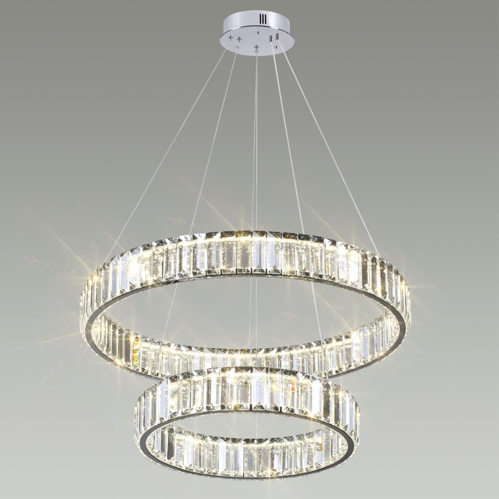 4930/60L L-VISION ODL24 593 хром/прозрачный металл/хрусталь Люстра LED 60W 4000K 7140Лм VEKIA
