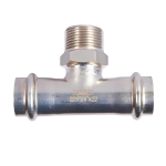 ROMMER Тройник с НР 22x3/4" из нержавеющей стали прессовой