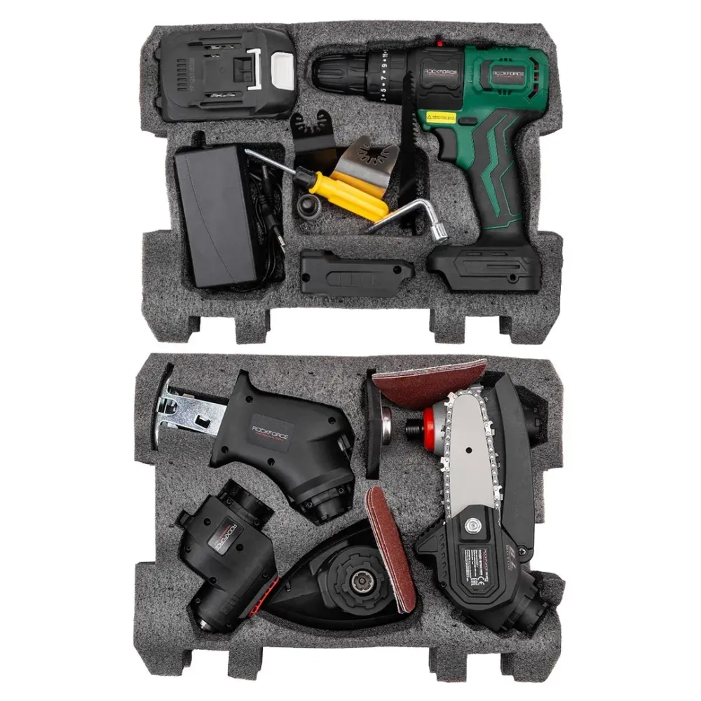 Инструмент многофункциональный аккумуляторный 8в1, 21В RockFORCE RF-JCB-18MT-B TXM
