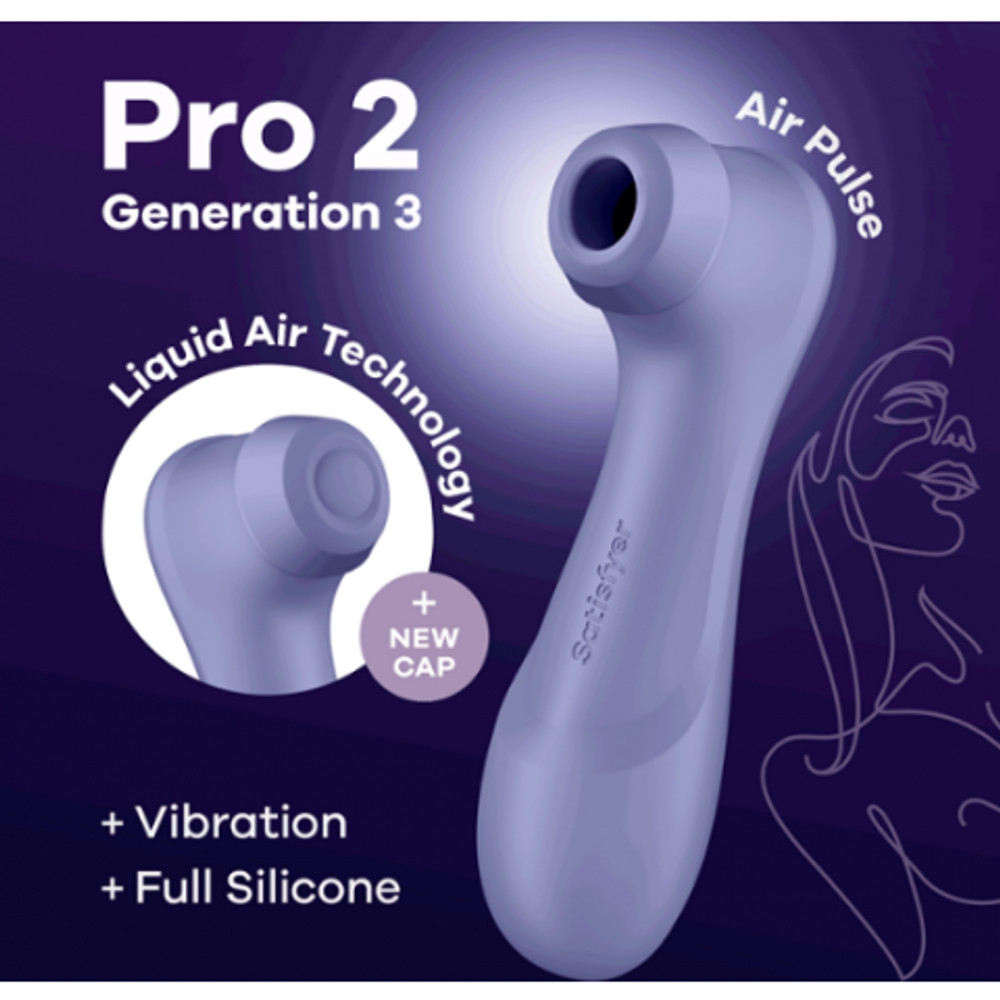 Клиторальный стимулятор Satisfyer Pro 2 Generation 3 с функцией Liquid Air и вибрацией лиловый