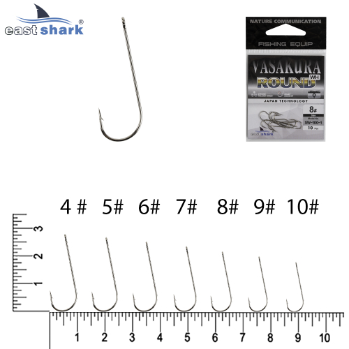 Крючки NEW EastShark Vasakura ROUND № 6 NI