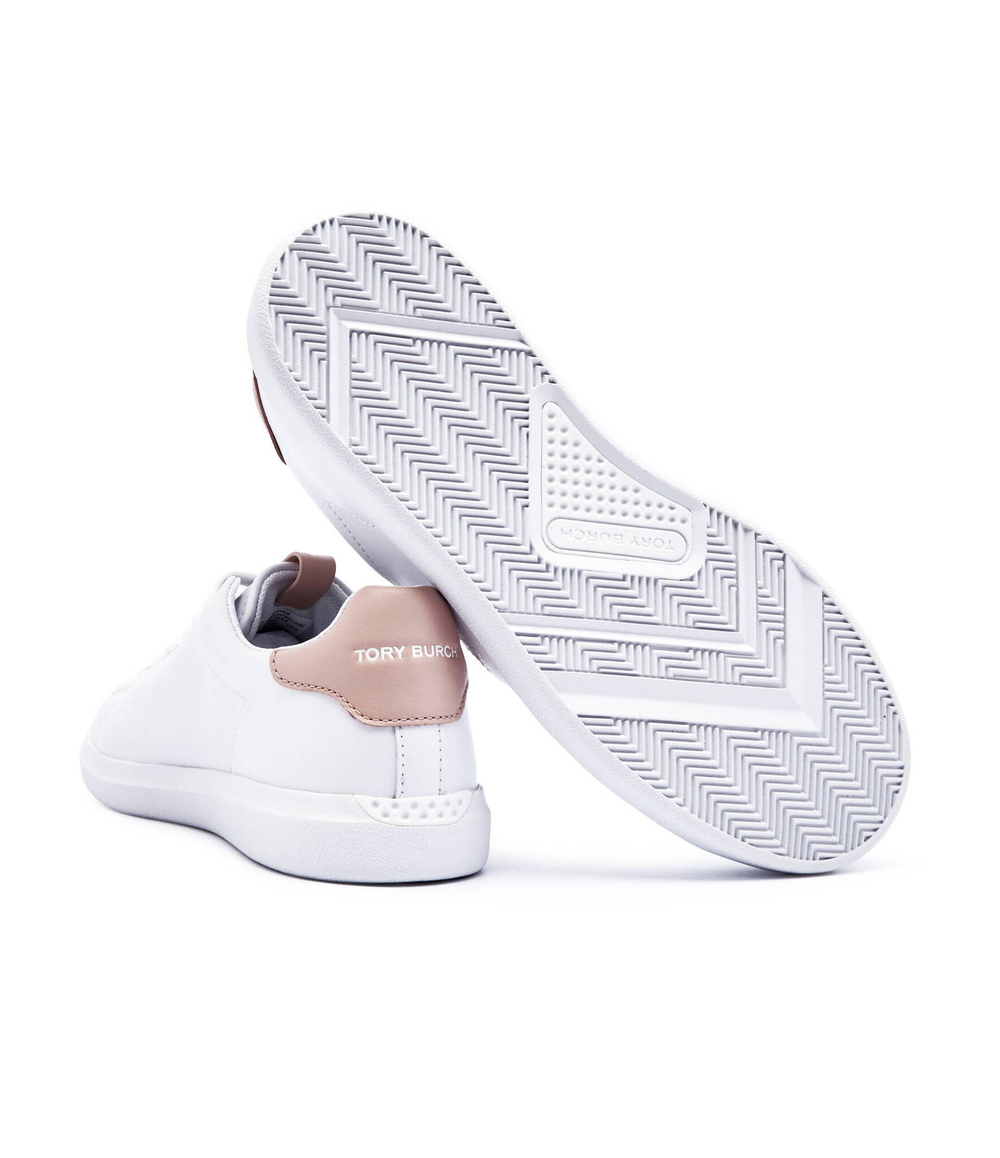 Кожаные кроссовки double t howell court TORY BURCH - белый(149728)