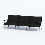 Диван трехместный Ideal Patio ФЕСТА черный
