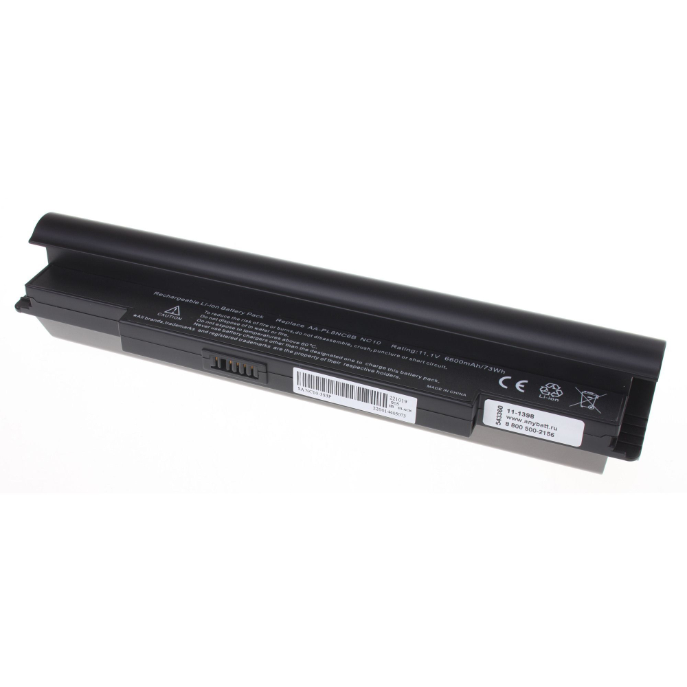 Аккумулятор AnyBatt 6600mAh для ноутбуков Samsung NC10, N130, N110, N120, N128