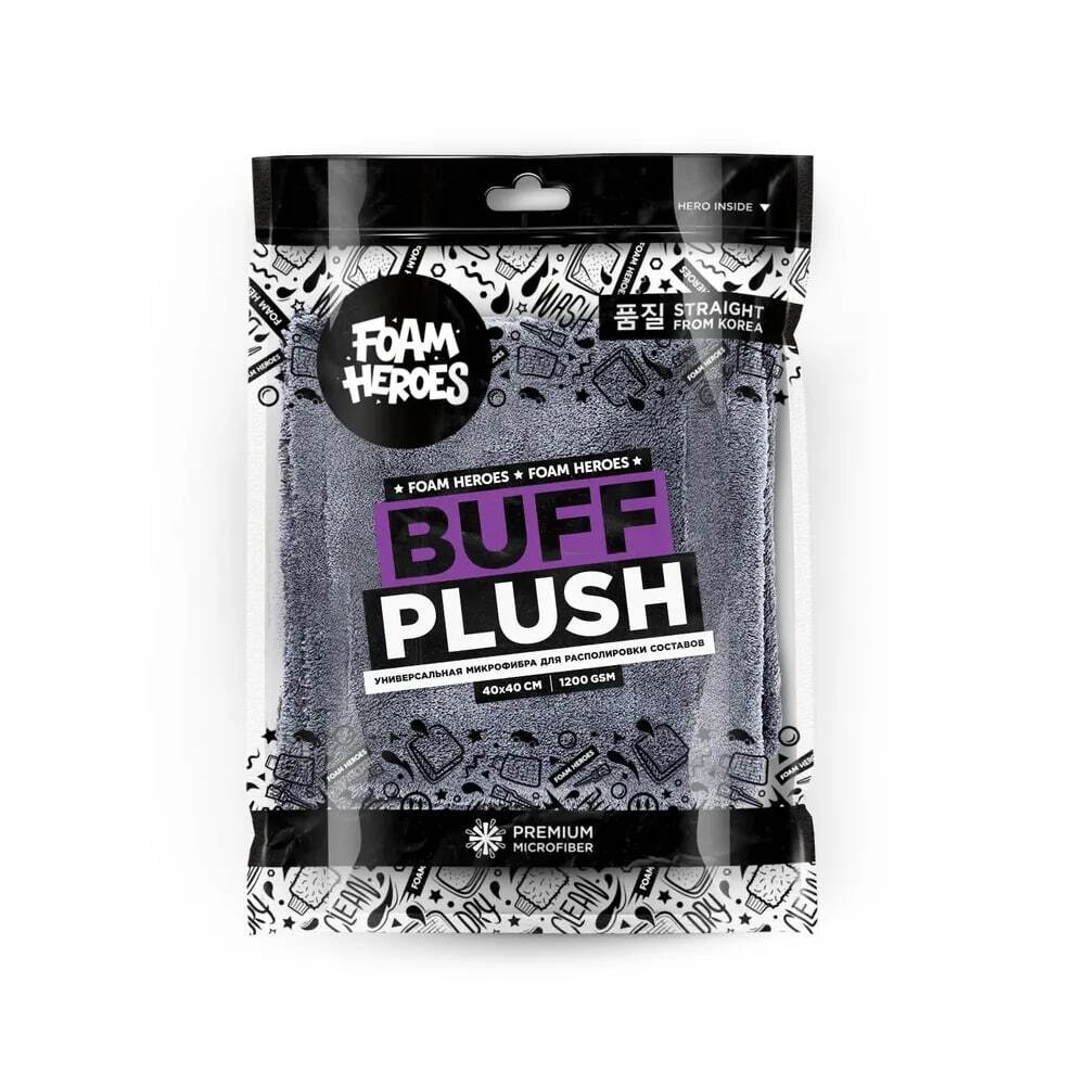 Foam Heroes Buff Plush универсальная микрофибра для располировки составов, 40х40см, 1200г/м2