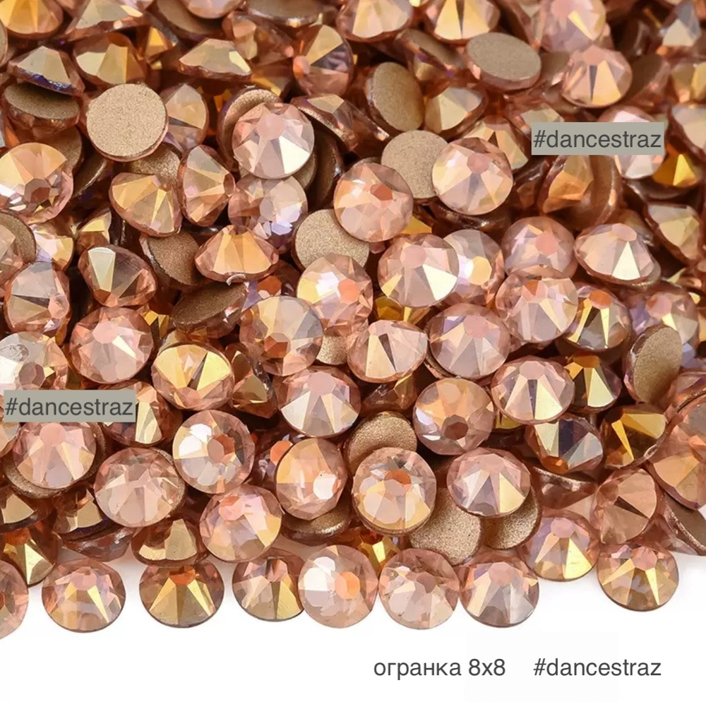 Стразы клеевые, Champagne AB 8*8, P62, SS16, 1440, (F2)
