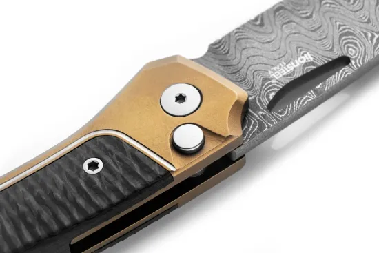 Нож складной Lion Steel Twain Damascus TW D BR - дамасская сталь, бронзовый титан на рукояти
