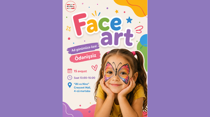 “Əli və Nino”da uşaqlar üçün ödənişsiz Face Art!