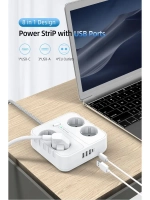 Сетевой фильтр на 4 розетки, 3 USB, 1 TYPE-C