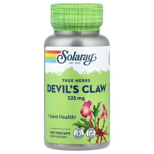 Solaray, Ture Herbs, гарпагофитум, 525 мг, 100 растительных капсул