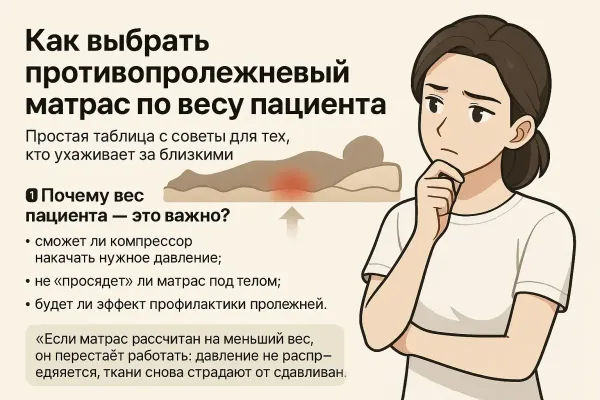 Как выбрать противопролежневый матрас по весу пациента