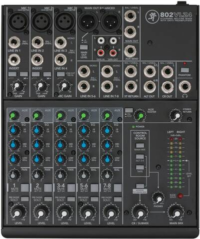 Mackie 802 VLZ 4 Микшер аналоговый компактный, 2 моно и 3 стерео канала, трехполосный эквалайзер, посыл на эффекты