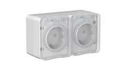 Розетка двойная с крышкой IP54 Systeme Electric AtlasDesign Profi54 Серый ATN543026