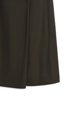 Massimo Dutti Струящаяся юбка-миди с отделкой на талии - Limited Edition, серо-зеленый
