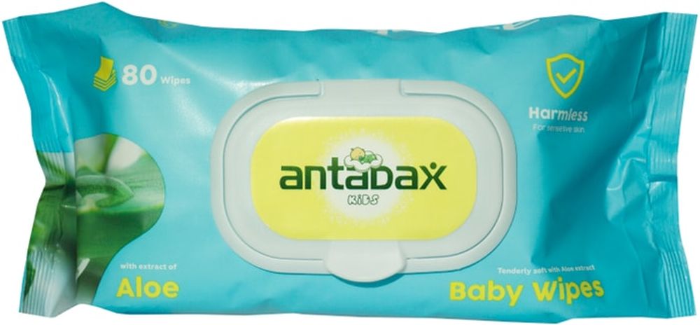 Влажные салфетки Antabax Алоэ Вера дет голубые 80 шт