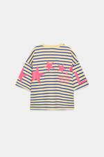 ФУТБОЛКА OVERSIZE В ПОЛОСКУ С НАДПИСЬЮ — ZARA