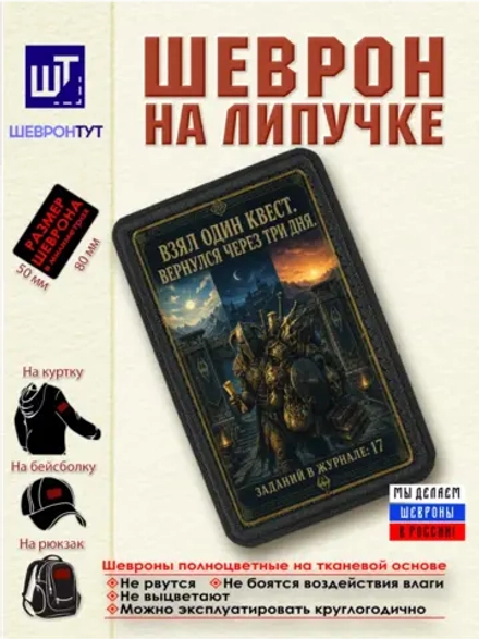 Шеврон Скайрим. Взял один квест. Вернулся через три дня