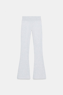 ZARA БРЮКИ FLARE ИЗ ФЛИСА, СЕРЫЙ МЕЛАНЖ