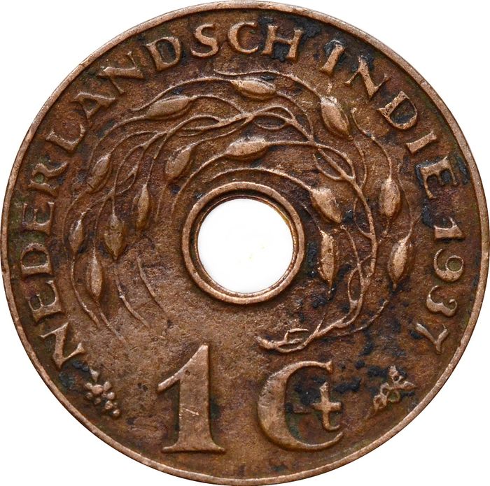 1 цент 1937 Голландская Ост-Индия